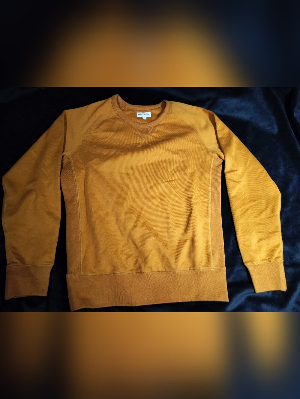 Spier & Mackay Premium Cotton Mustard Crewneck Sweatshirt Designer - XS